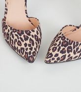 Stone Leopard Print 2 Part Court Shoes New Look