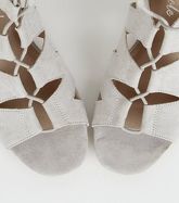 Grey Suedette Lace Up Ghillie Sandals New Look Vegan