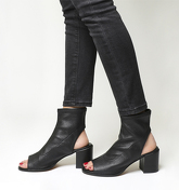 Office Automatic Stretch Cut Out Boots BLACK