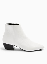 Womens Betty White Flat Point Boots, WHITE