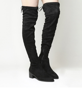 Office Krow Over the Knee Boots BLACK