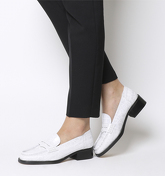 Office Fashion Show- Square Toe Loafer WHITE CROC LEATHER