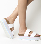 Office Mambo Striped Sole Two Strap WHITE PASTELS