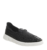 Ask the Missus Hackney Woven Sneaker BLACK LEATHER