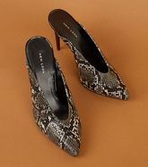 Brown Faux Snake Dip Front Mules New Look