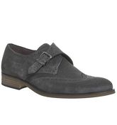 Poste Fiorello Single Monk Brogue CHARCOAL SUEDE