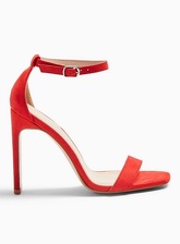 Womens Sallie Red Barely There Heel Sandals, Red